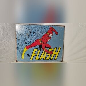 DC The Flash Vintage Metal Sign - Red and Yellow